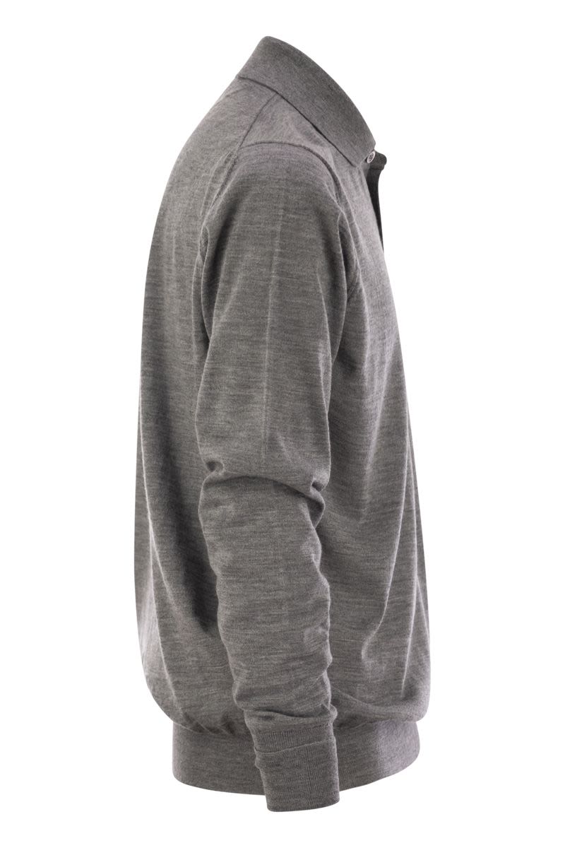 PT01 Men's Slim Fit Pure Wool Polo Shirt