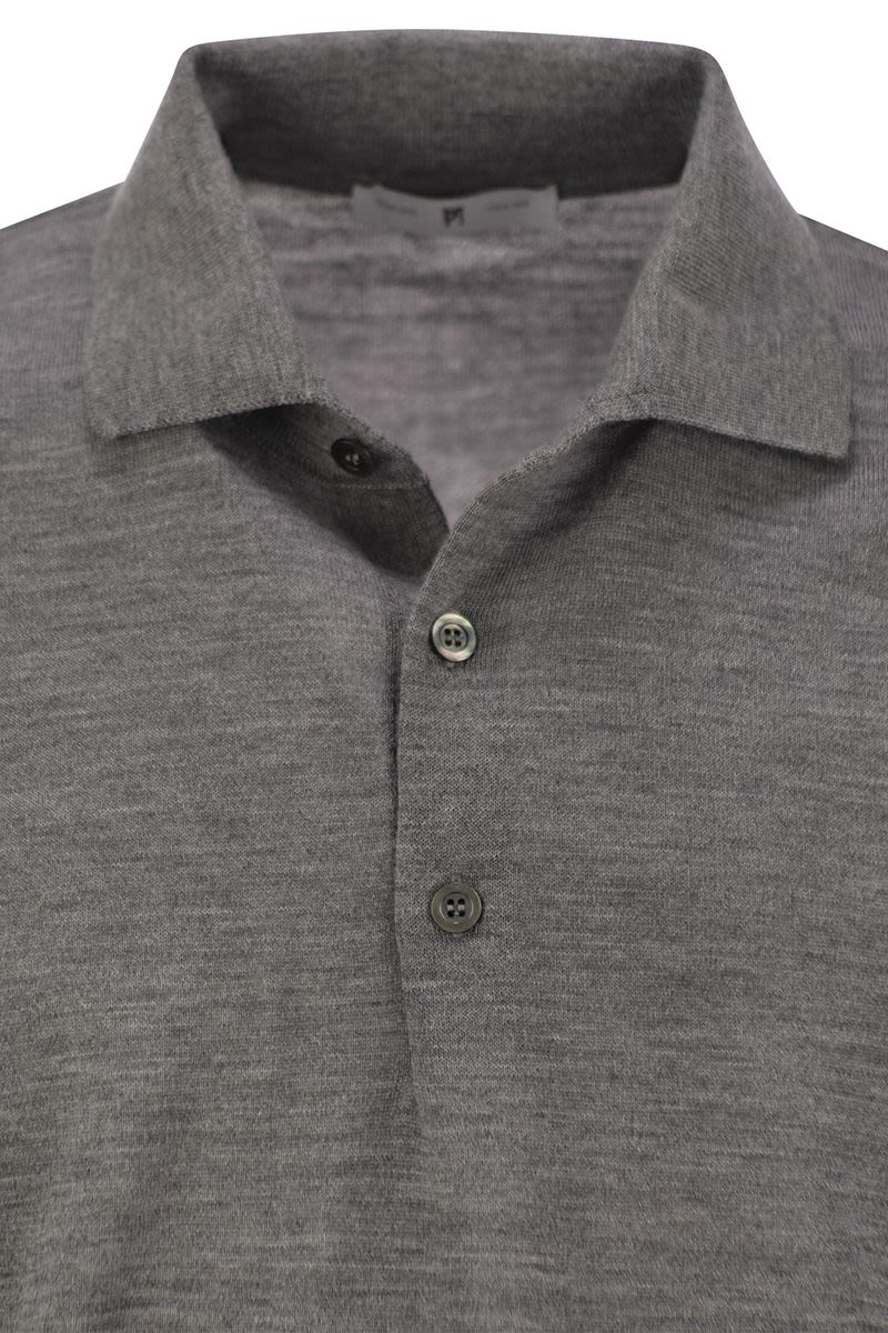 PT01 Men's Slim Fit Pure Wool Polo Shirt