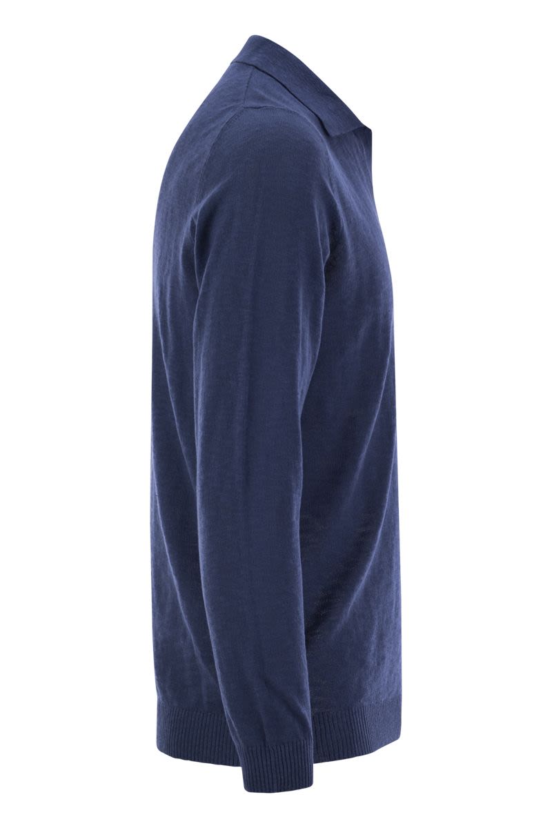 PT TORINO Men's Slim Fit Buttonless Collar Cotton Polo Shirt