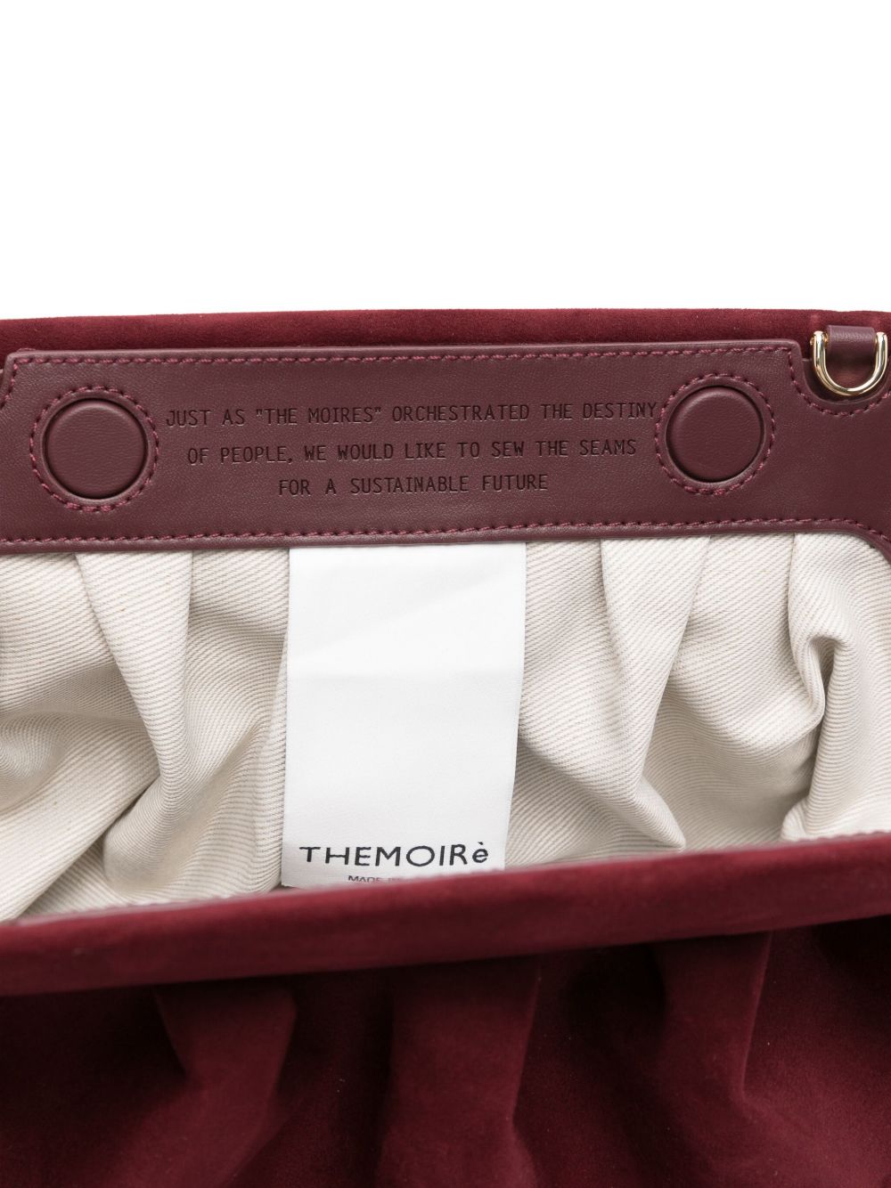 THEMOIRè Gathered Detail Mini Suede Clutch with Detachable Strap
