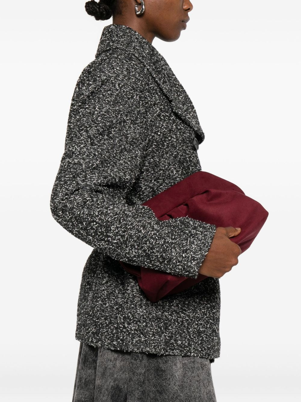 THEMOIRè Mini Suede Clutch with Detachable Shoulder Strap