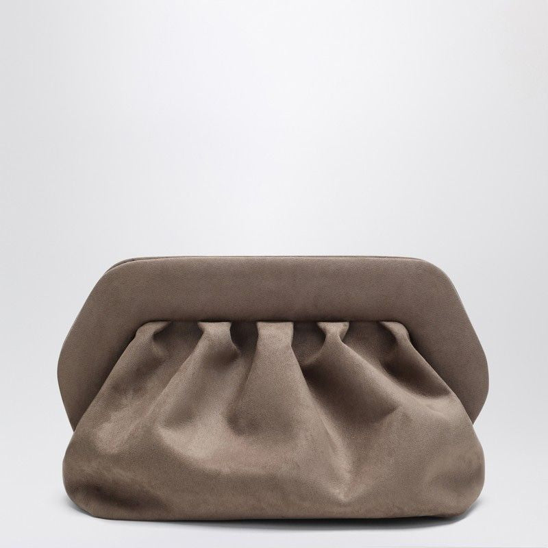 THEMOIRè Medium Vegan Suede Clutch with Ruffles