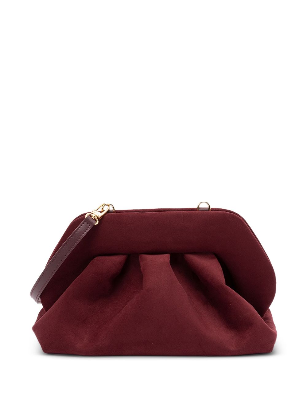 THEMOIRè Mini Suede Clutch with Pleated Detailing