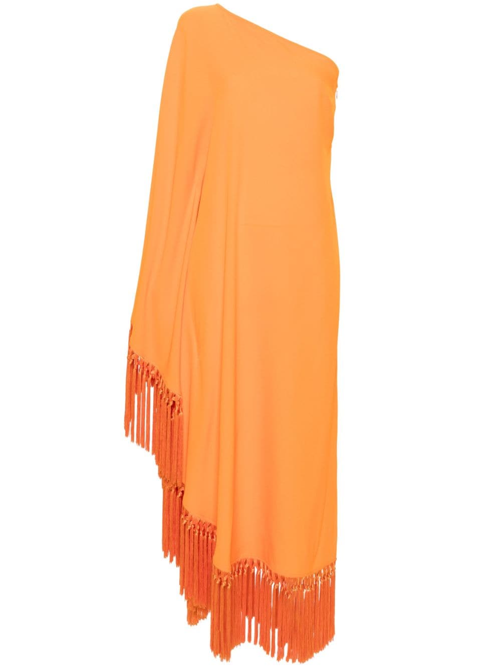 TALLER MARMO Fringed Long Dress with One Shoulder Design