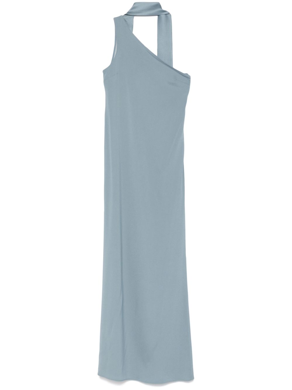 TALLER MARMO Asymmetrical Long Dress with Scarf Detail for Women