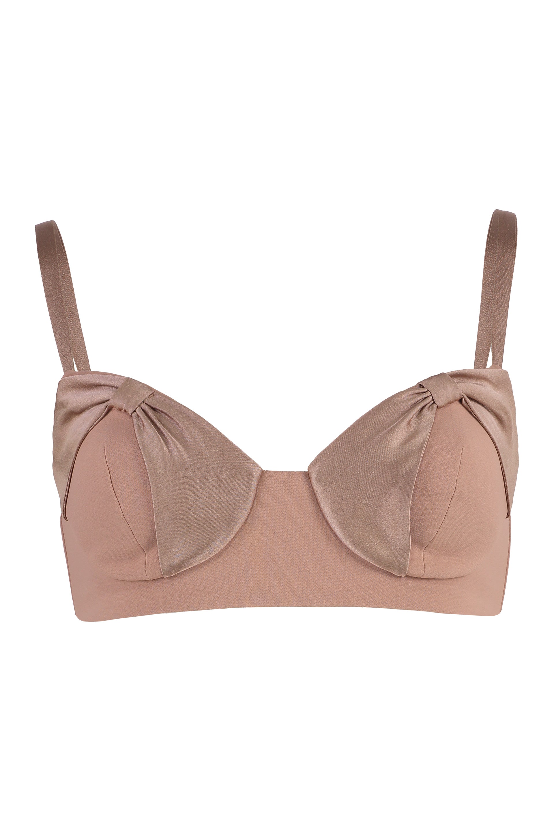 ELISABETTA FRANCHI Tie Details Creased Pleated Mini Top