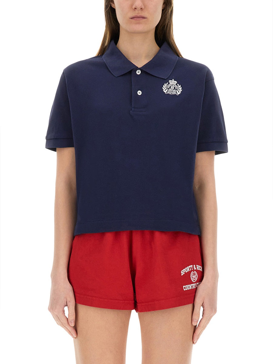SPORTY&RICH Cotton Pique Polo - Women's Size S