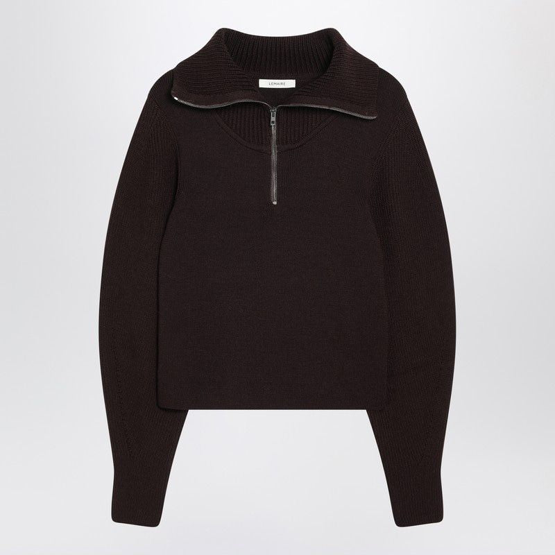 LEMAIRE Eggplant Zip-Up Sweater - Women's Fashion