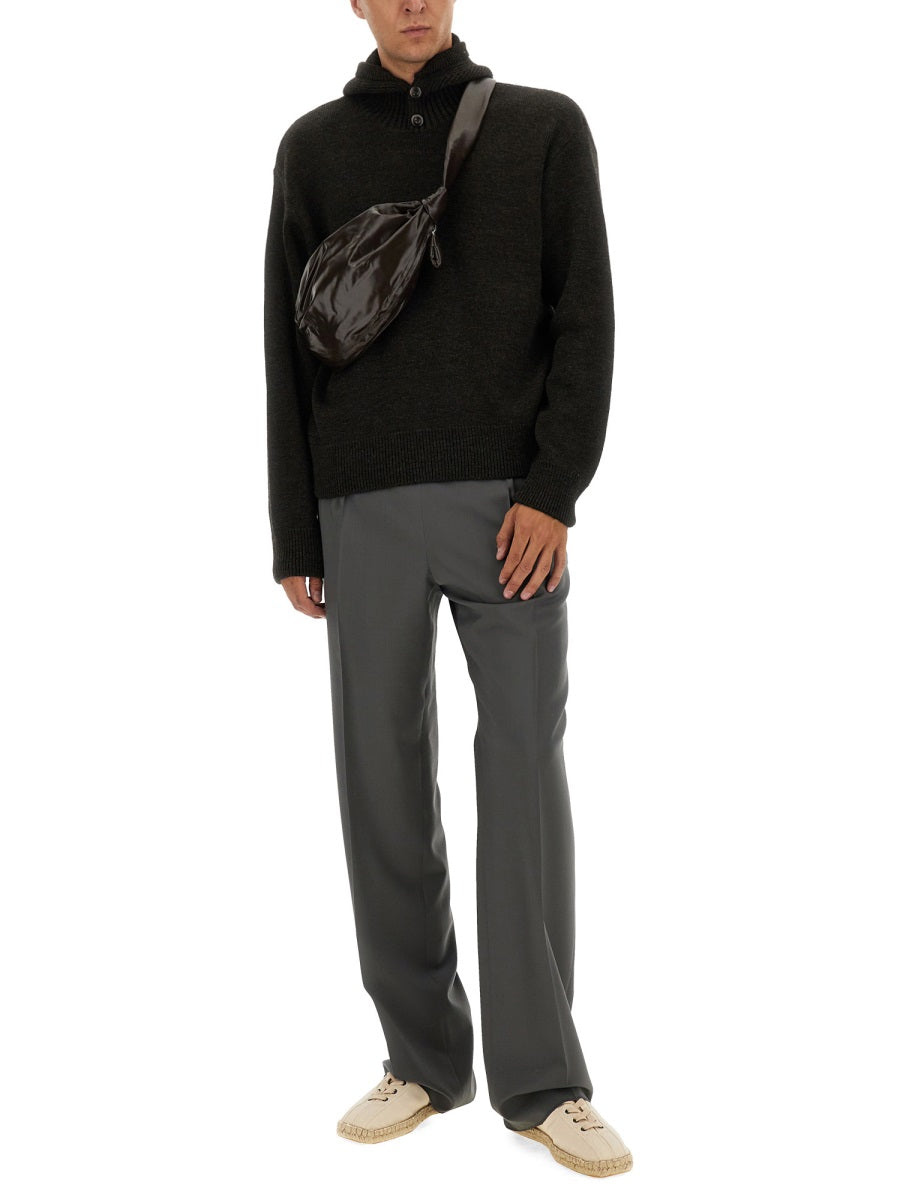 LEMAIRE Hooded Sweater with Buttons for Men - FW25