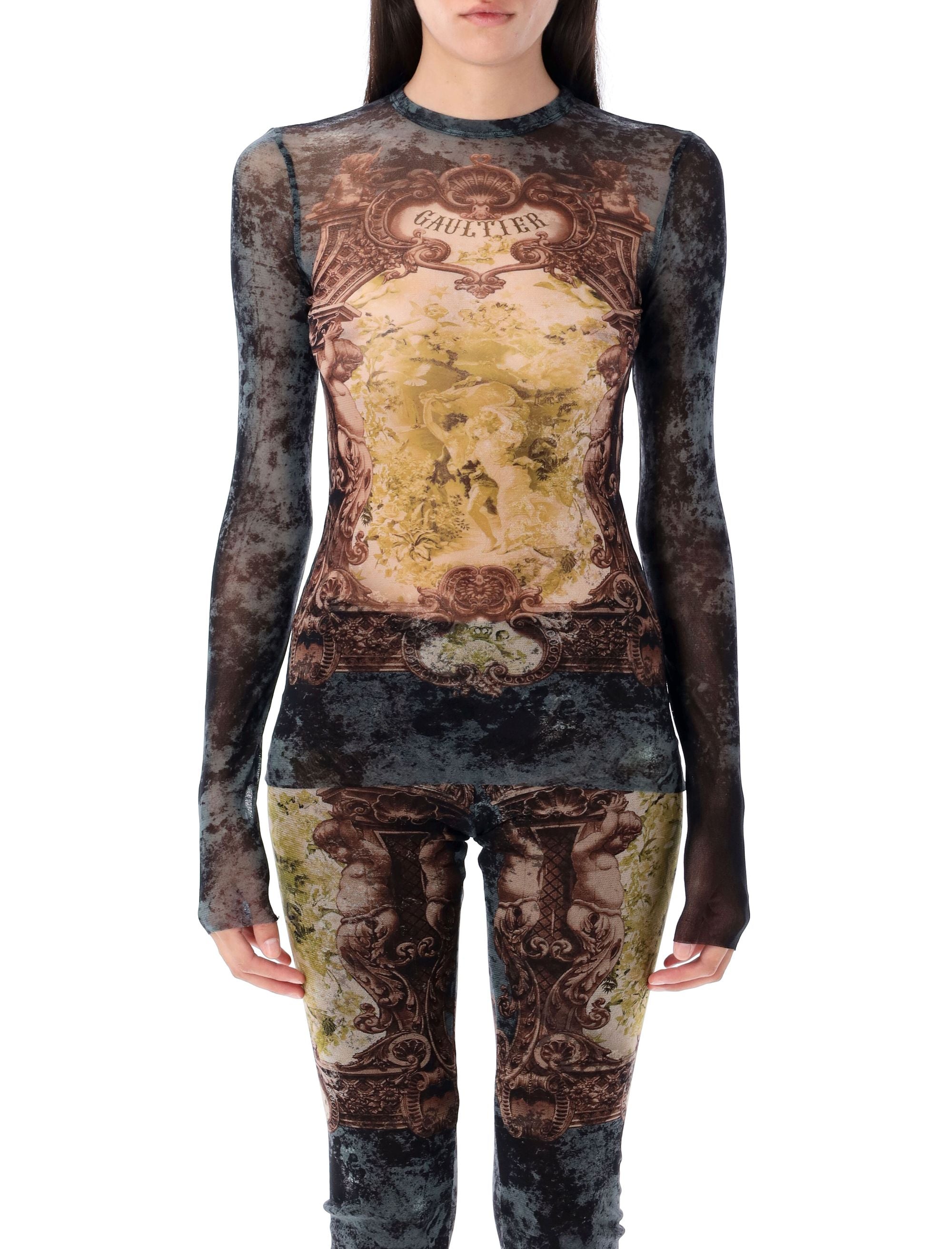 JEAN PAUL GAULTIER Medallion Mesh Top - Size S