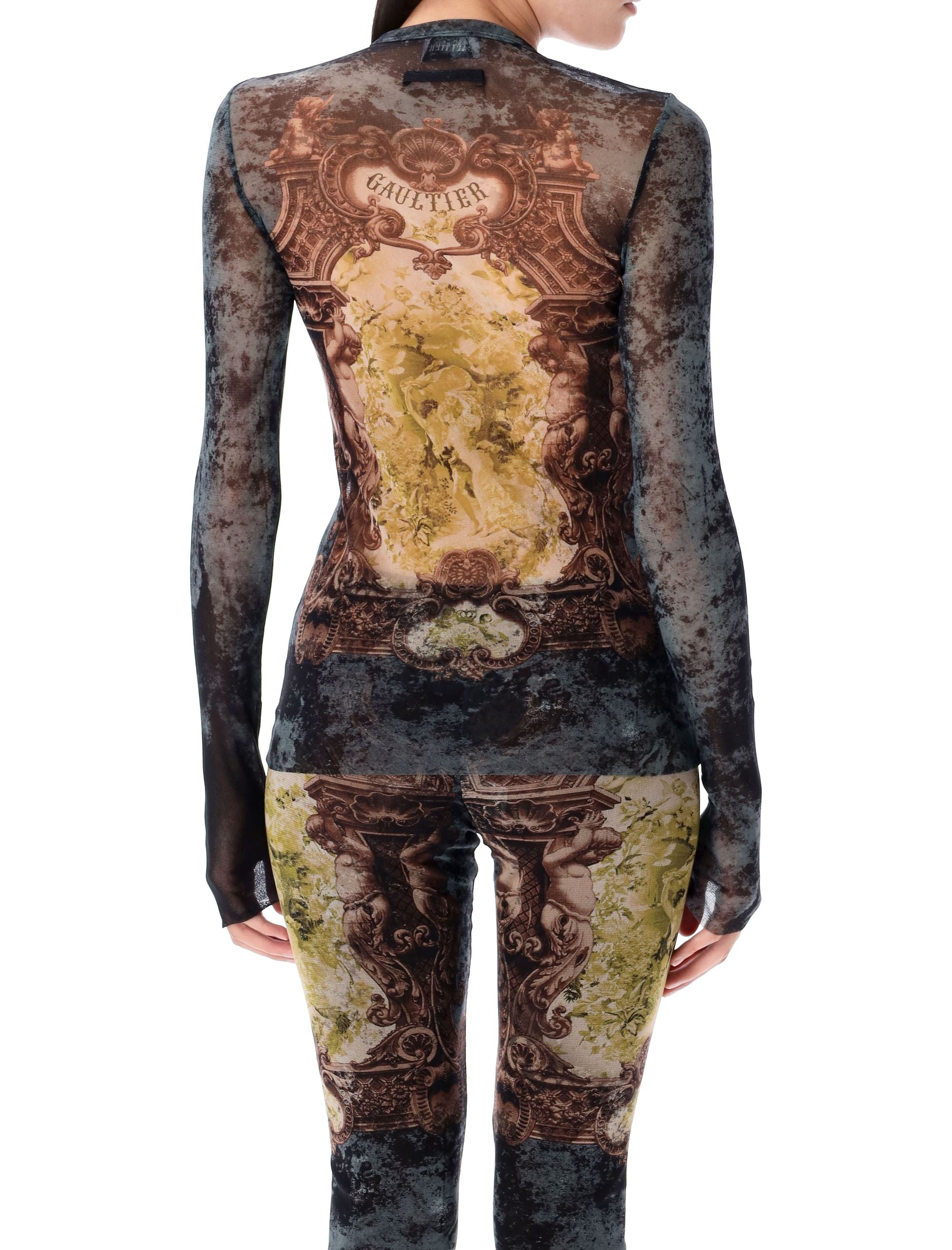 JEAN PAUL GAULTIER Medallion Mesh Top - Size S