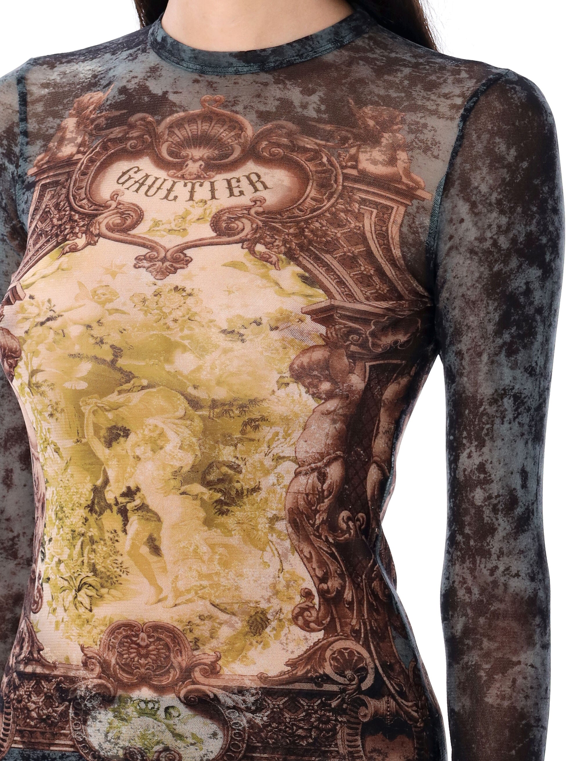 JEAN PAUL GAULTIER Medallion Mesh Top - Size S