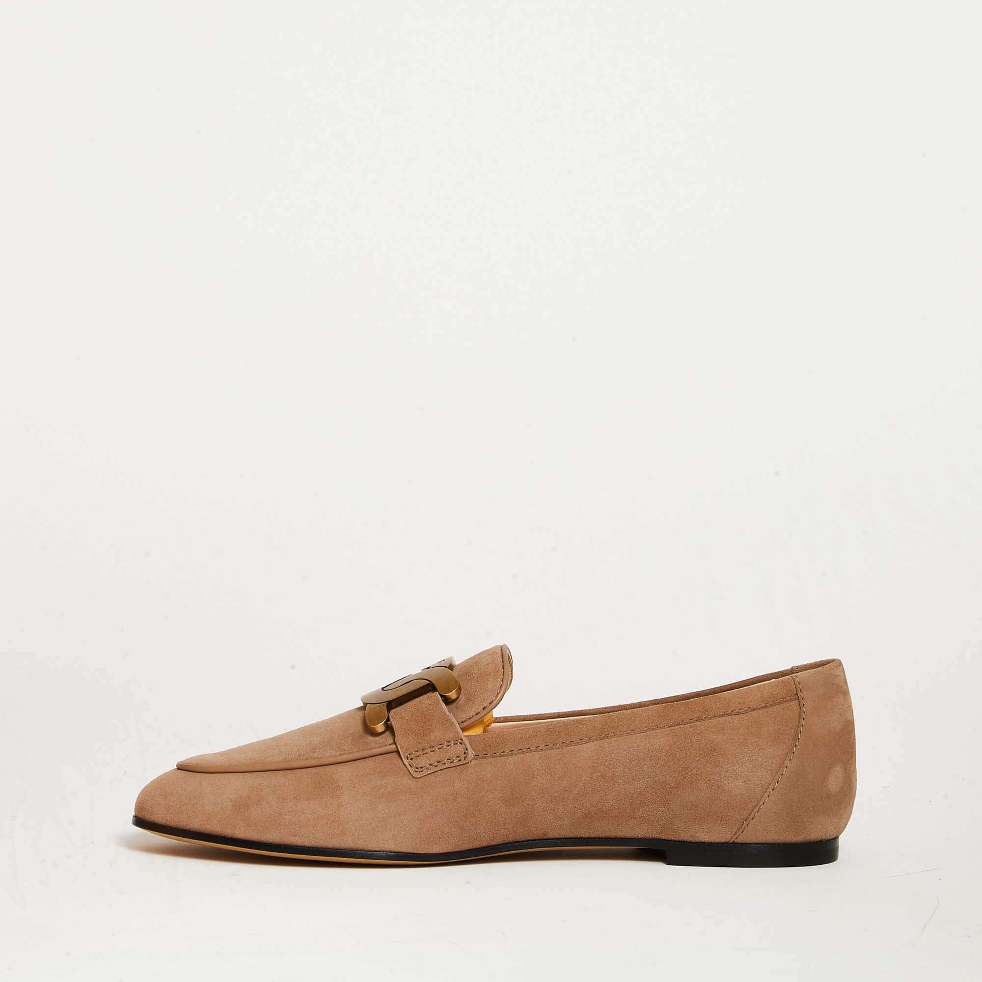 TOD'S Chic Suede Moccasins with Chain Buckle
