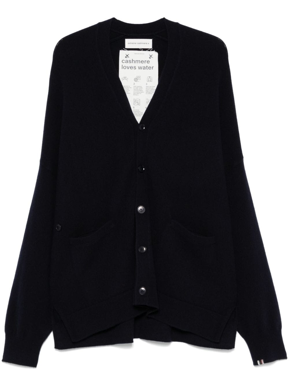 EXTREME CASHMERE Cashmere Blend Fine Ribbed Cardigan - Unisex Sizing
