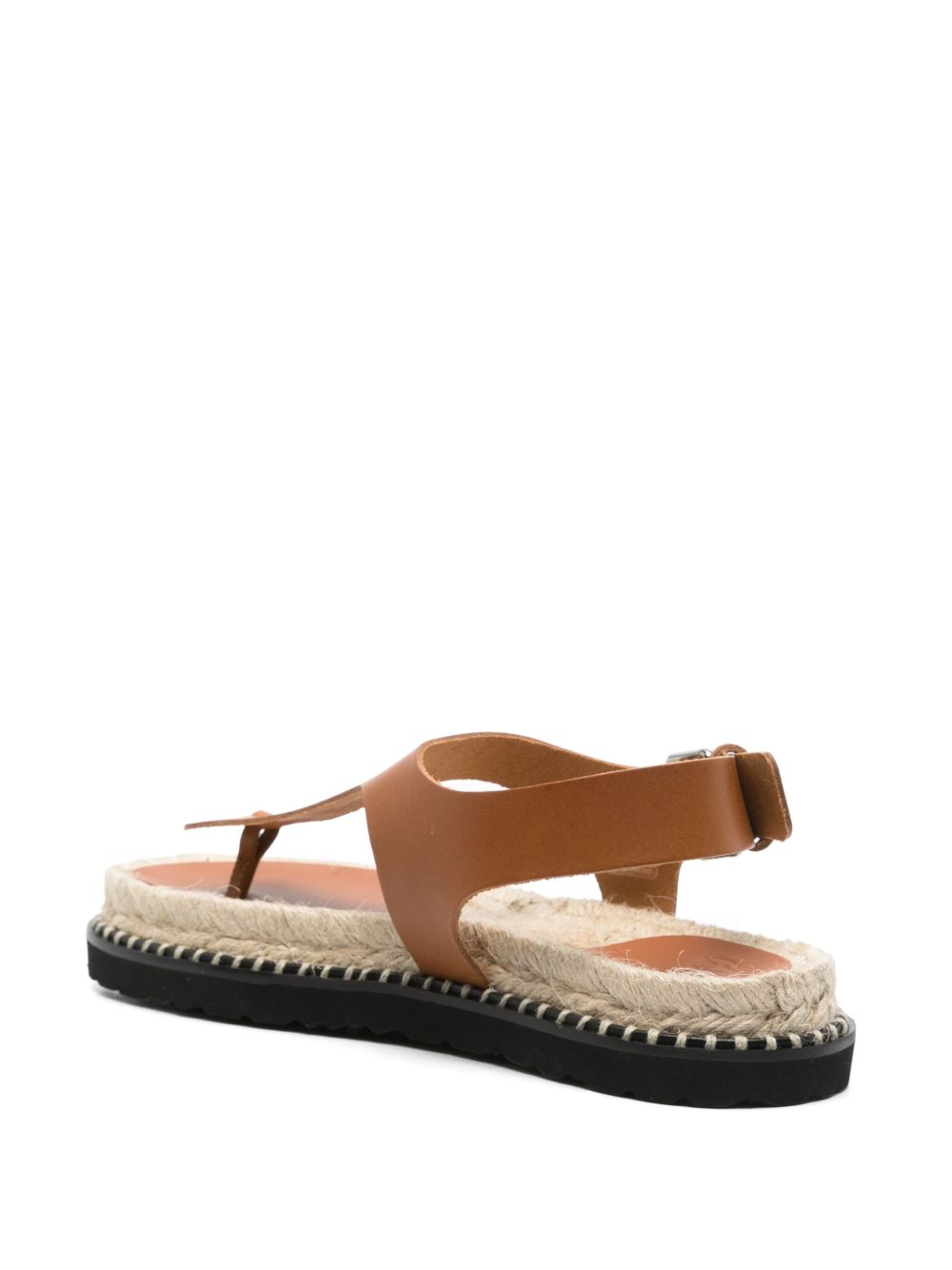 CASTAÑER Leather Thong Sandals with Buckle Ankle Strap