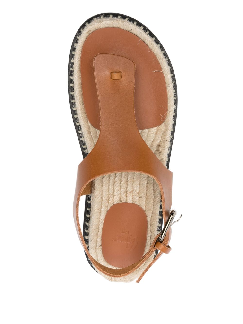 CASTAÑER Leather Thong Sandals with Buckle Ankle Strap