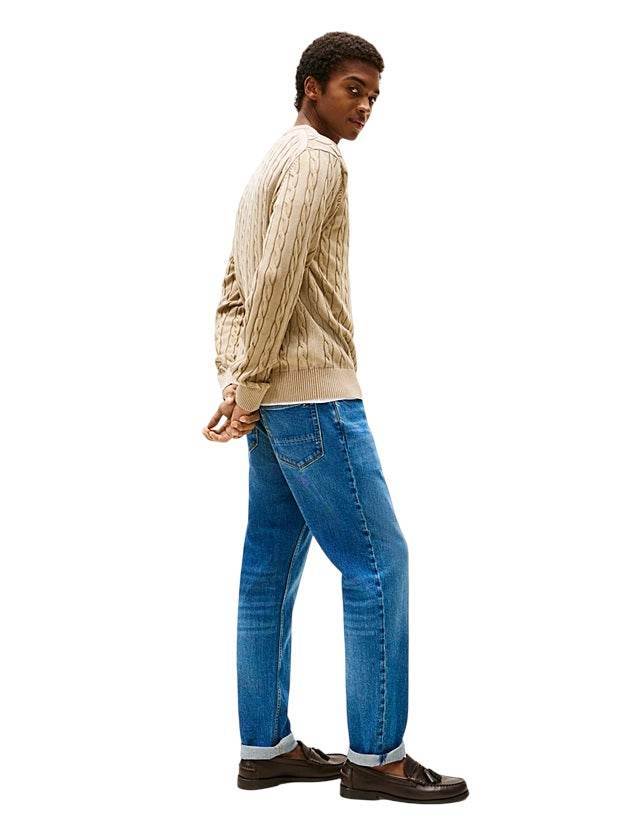 TOMMY HILFIGER Men's Vintage Cable-Knit Crewneck Sweater