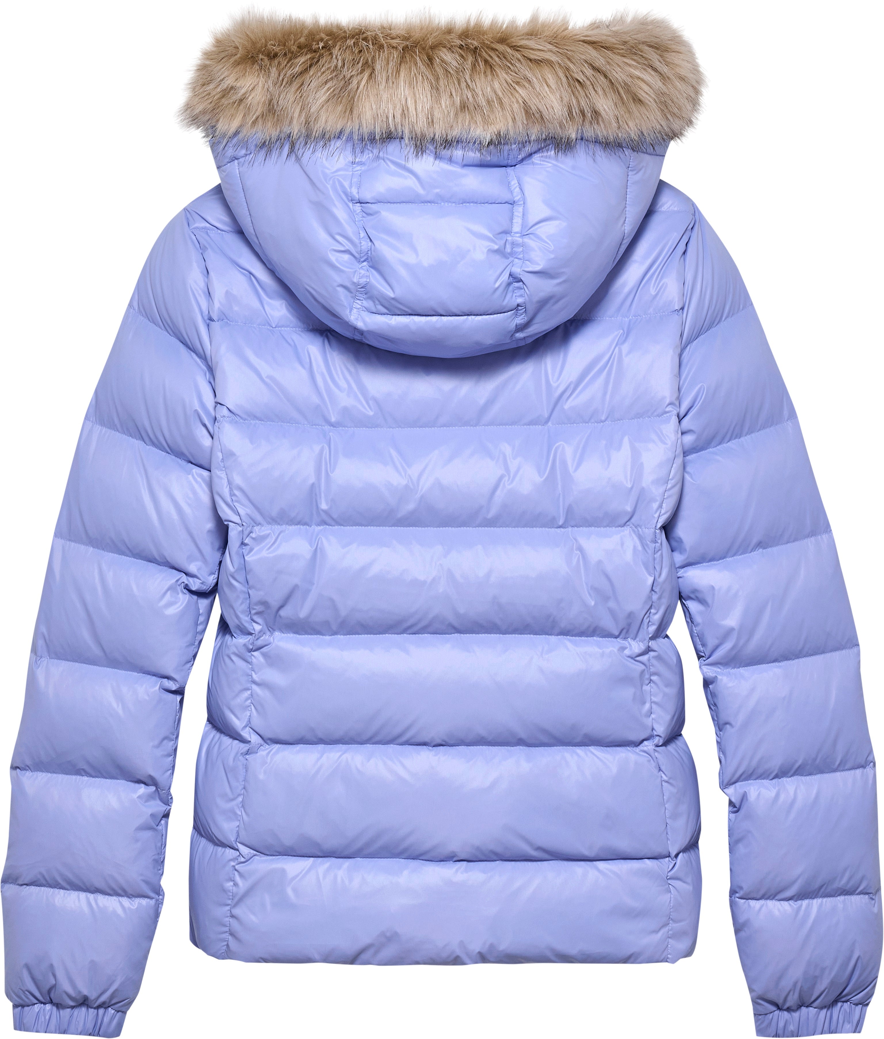 TOMMY JEANS Slim Fit Padded Down Jacket with Faux Fur Hood - Size S