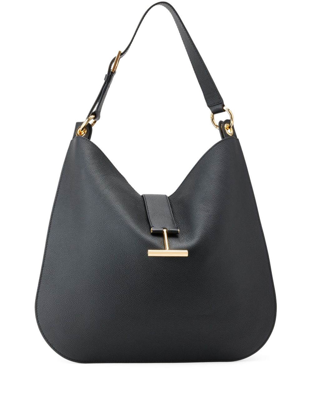 TOM FORD Large Grained Leather Shoulder Handbag