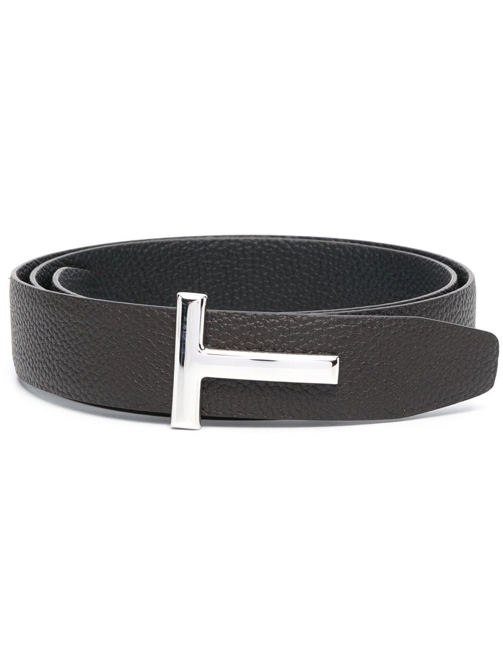 TOM FORD Reversible Leather Belt with T-Buckle - FW25