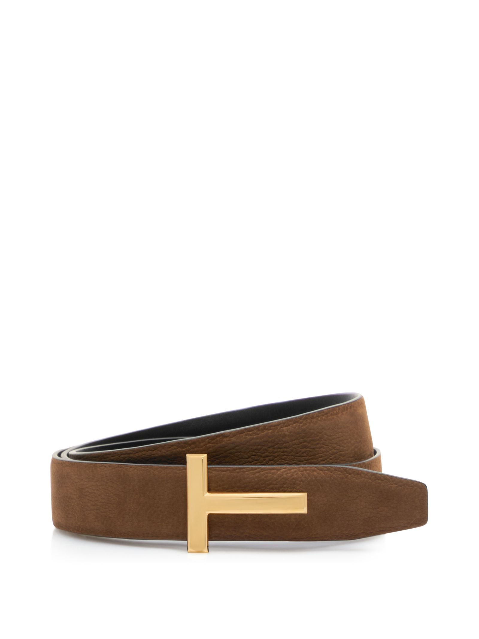 TOM FORD Reversible Leather Belt for Men - Olive Green and Black