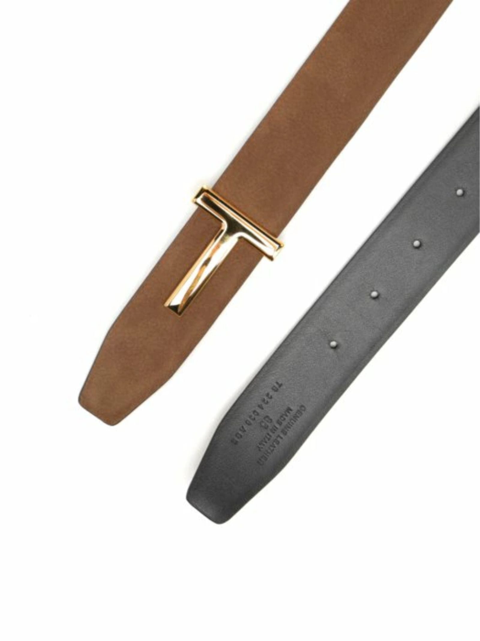 TOM FORD Reversible Leather Belt for Men - Olive Green and Black
