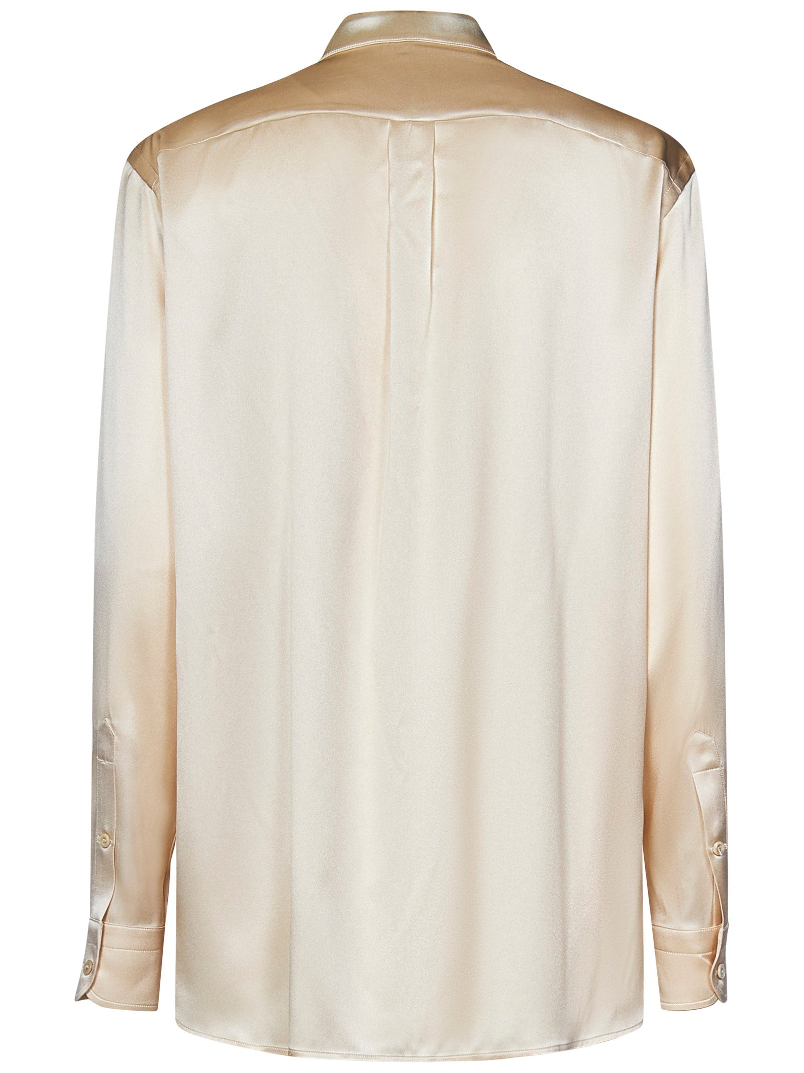 TOM FORD Elegant Stretch Silk Satin Shirt with Neck Tie - Size 40 IT