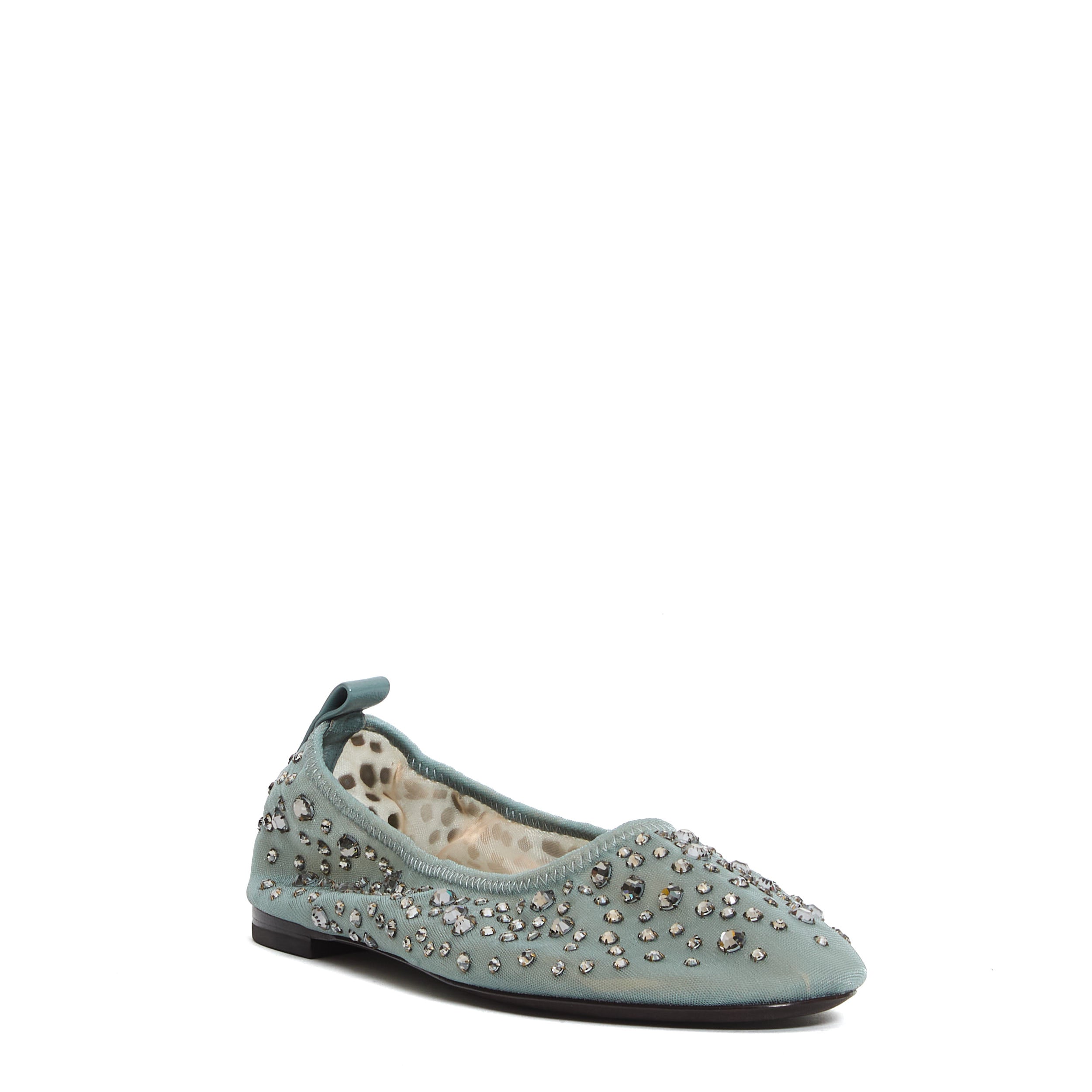 TORY BURCH Rhinestone-Embellished Mesh Ballerinas