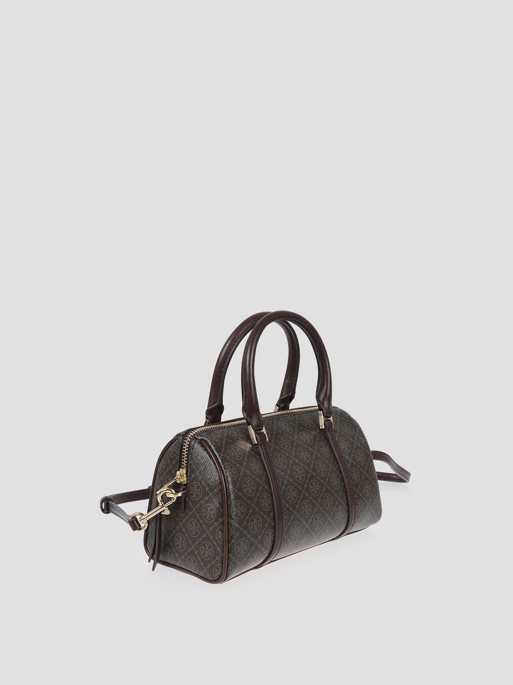 TORY BURCH Mini Barrel Handbag in Coated Canvas