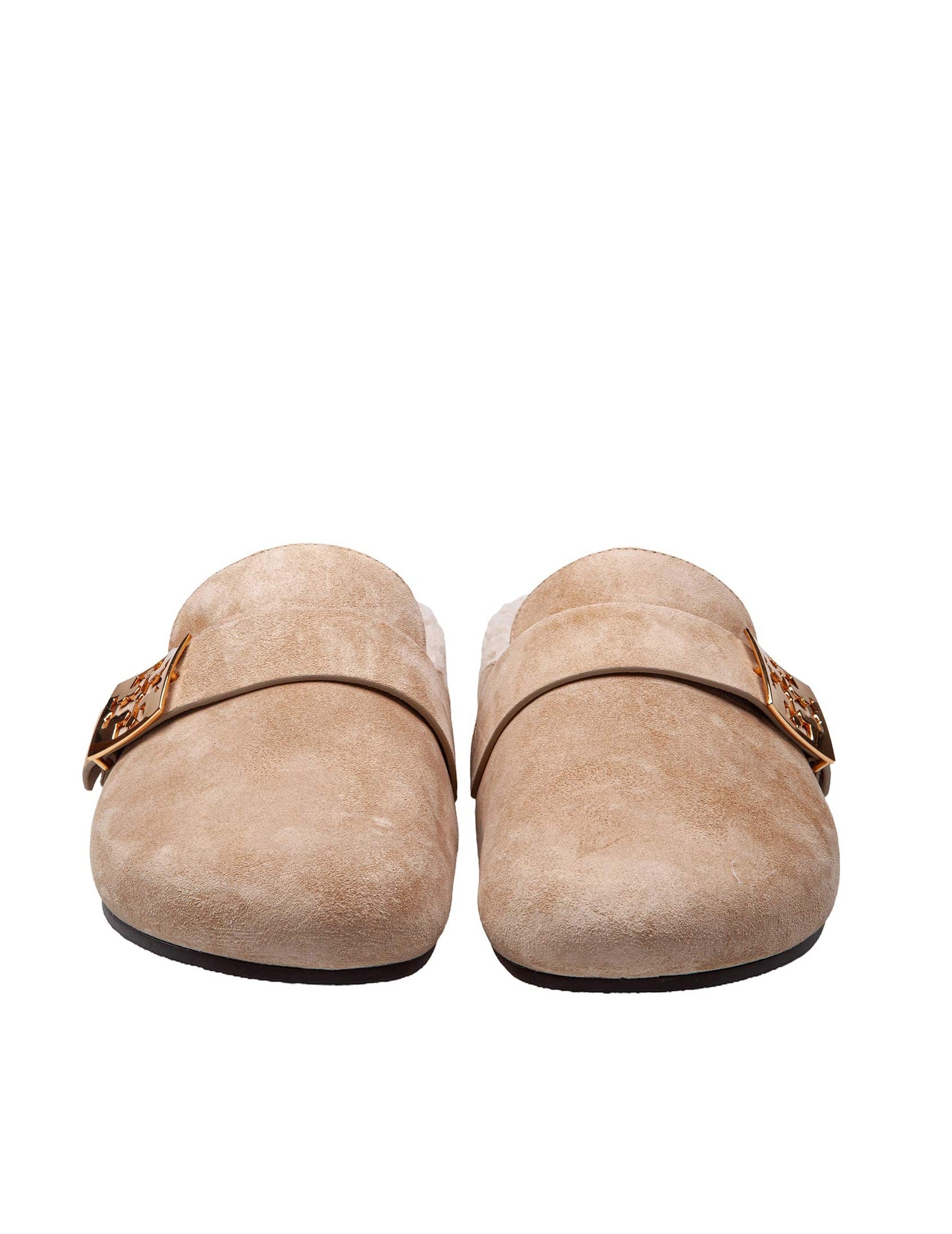TORY BURCH Chic Flats in Taupe with Shearling Lining