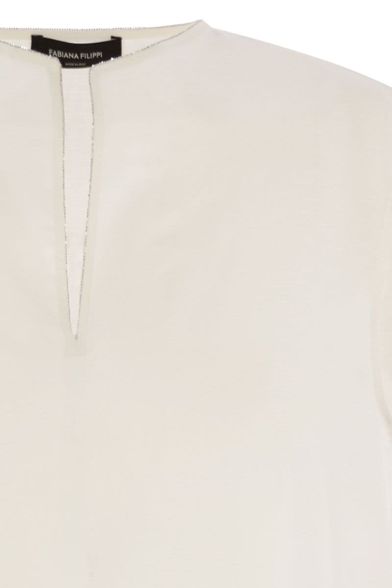 FABIANA FILIPPI Linen Sleeveless Top with Back Gather Detail