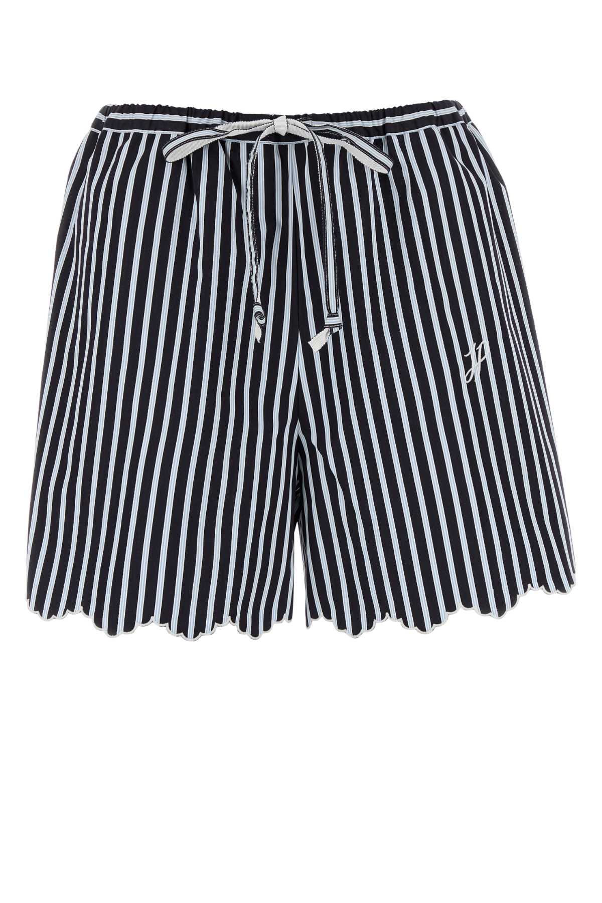 PATOU Embroidered Cotton Bermuda Shorts