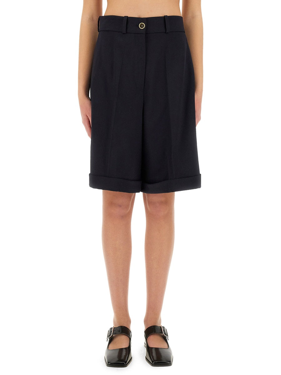 PATOU Mini Wool Bermuda Shorts