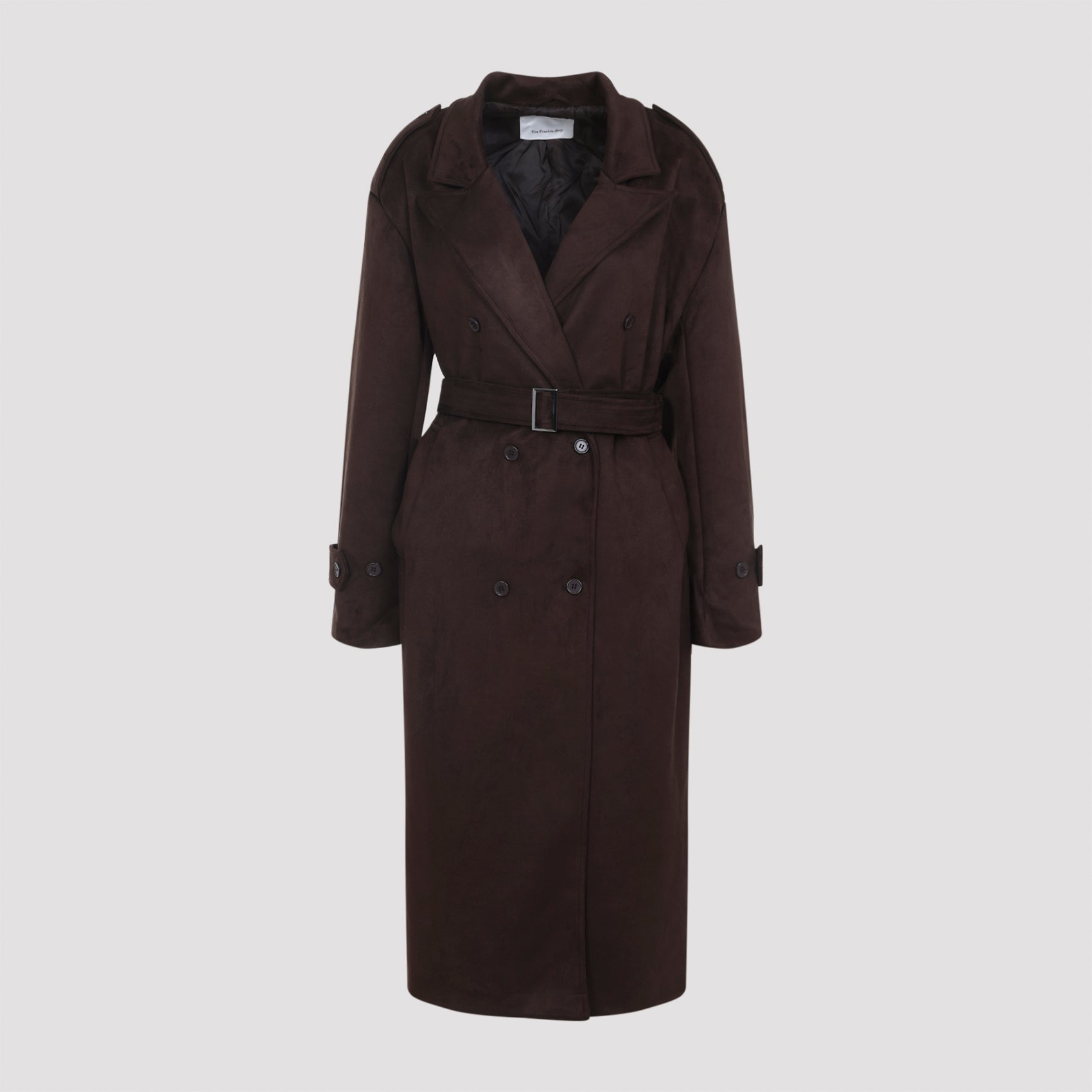 THE FRANKIE SHOP Faux Suede Trench Coat