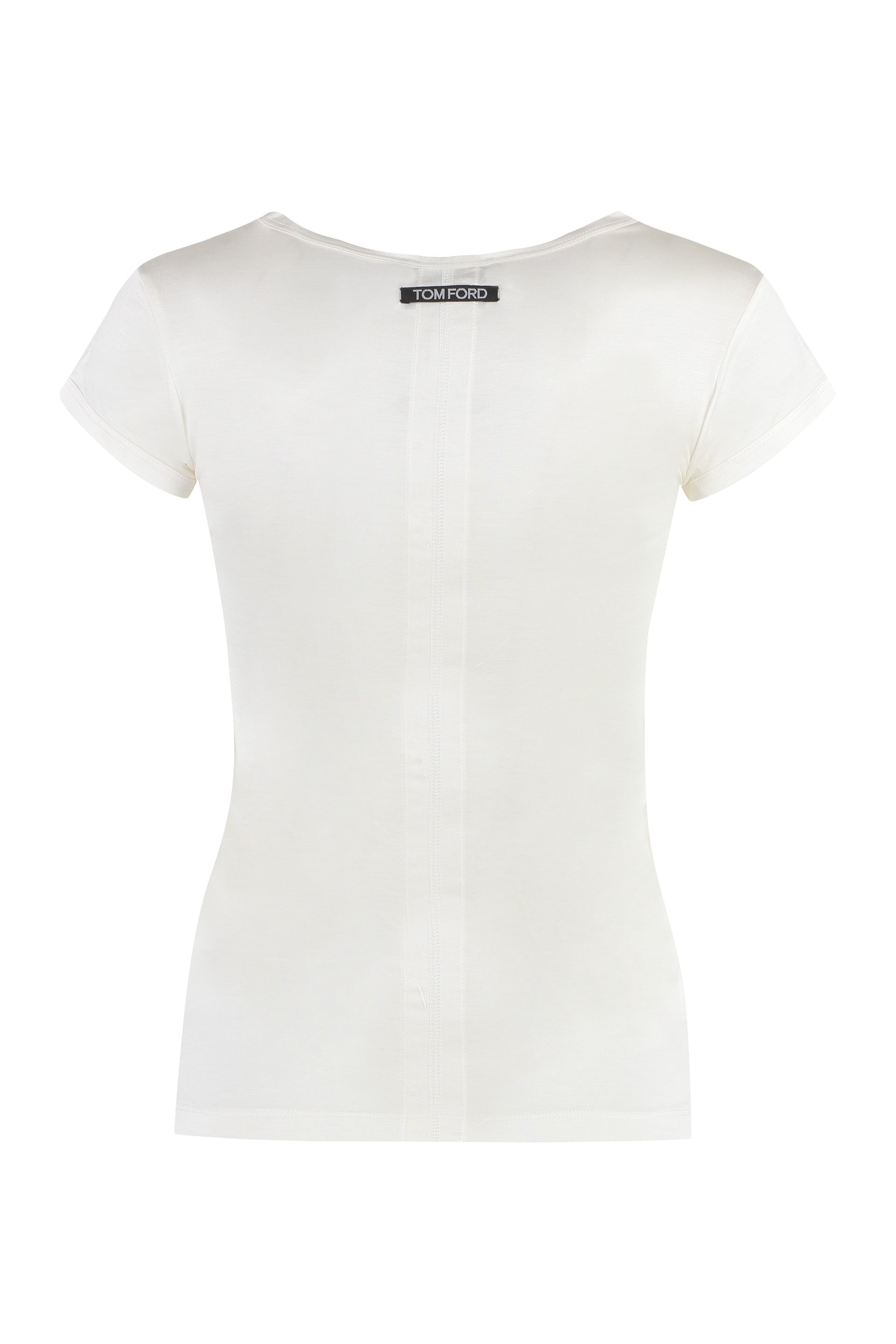 TOM FORD Silk T-Shirt with Contrast Print for Women
