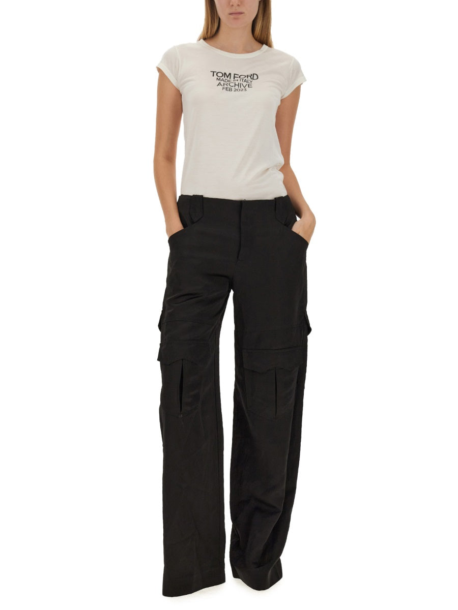 TOM FORD Slim Fit Silk T-Shirt Size 40