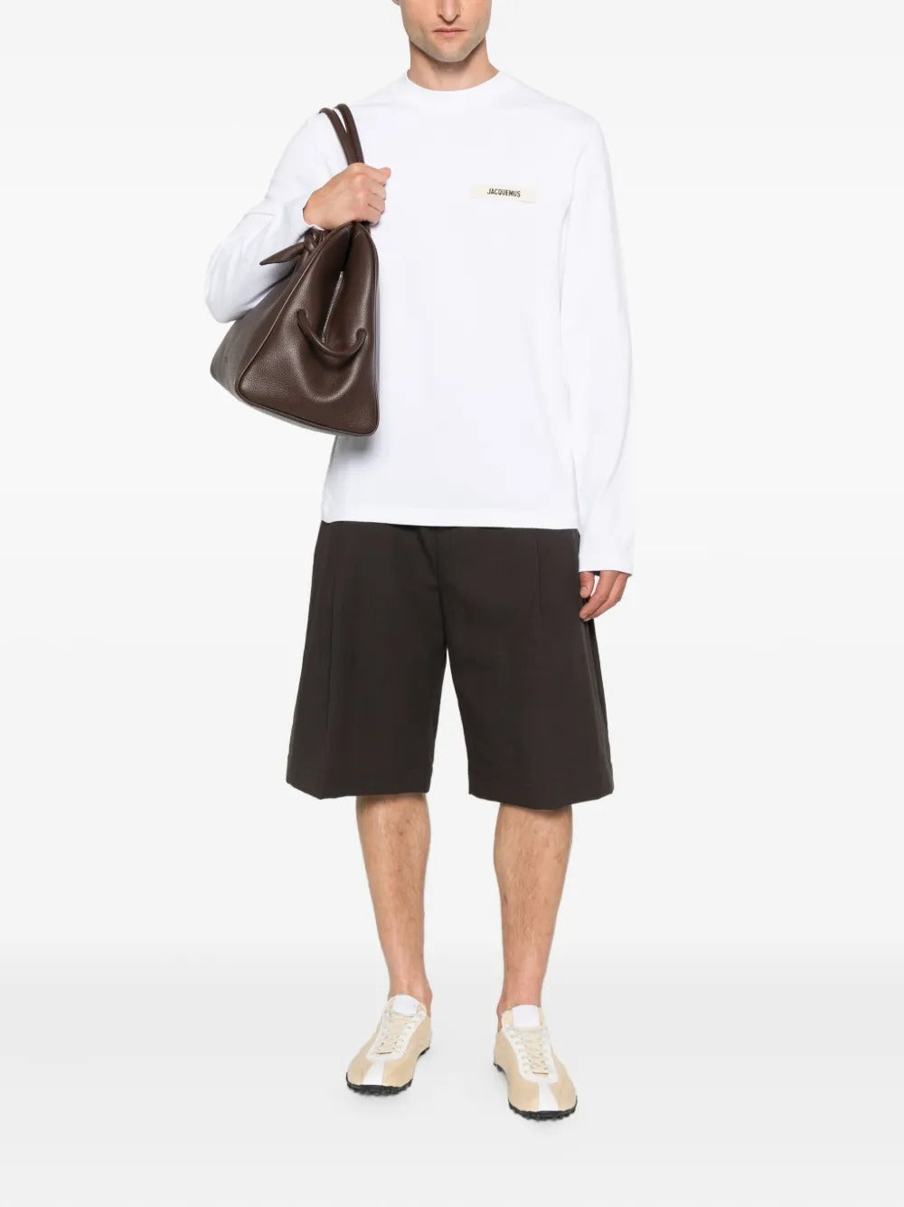 JACQUEMUS Long Sleeve T-Shirt with Gros Grain Detailing