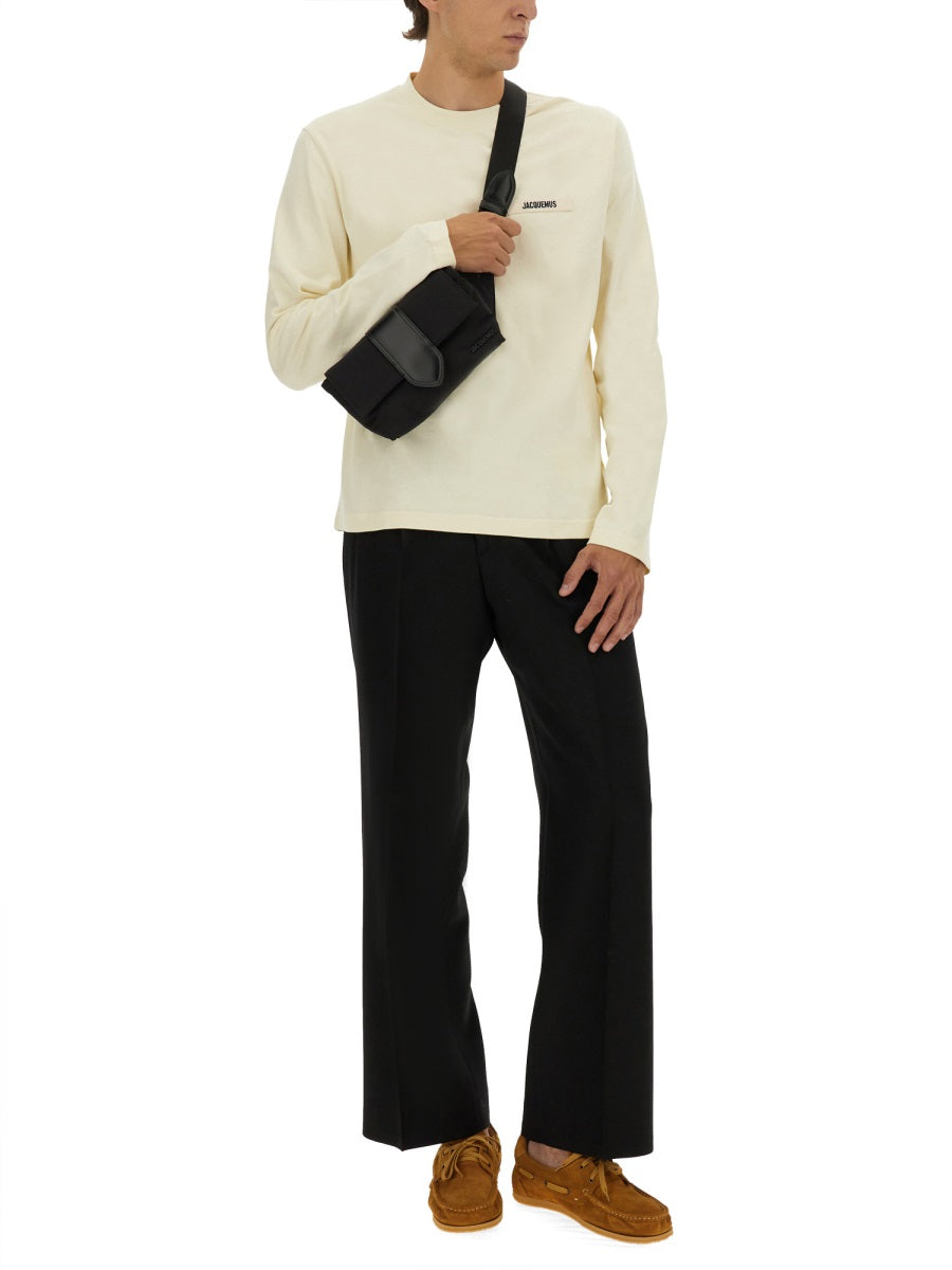 JACQUEMUS Long Sleeve Tee with Grosgrain Details