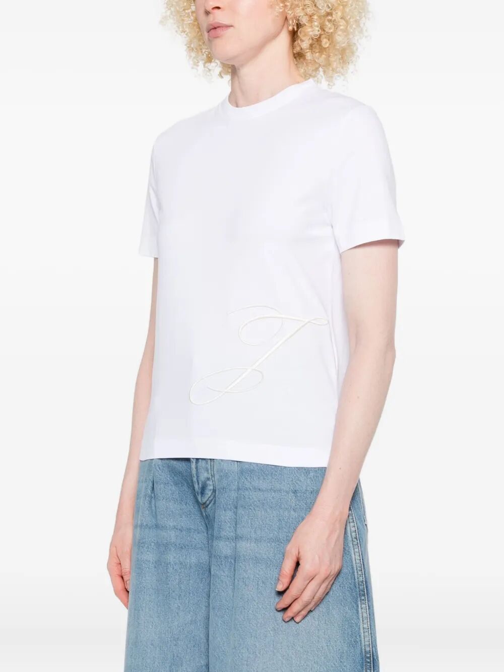 JACQUEMUS Embroidered Logo Short Sleeve T-Shirt