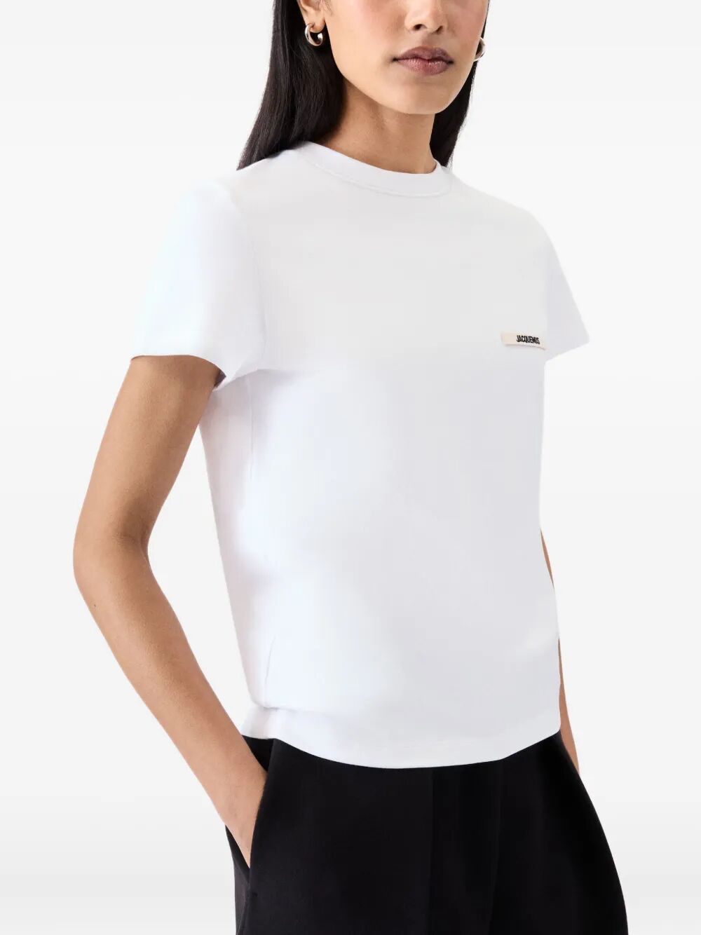JACQUEMUS Slim Fit Grosgrain Short Sleeve T-Shirt - Size S
