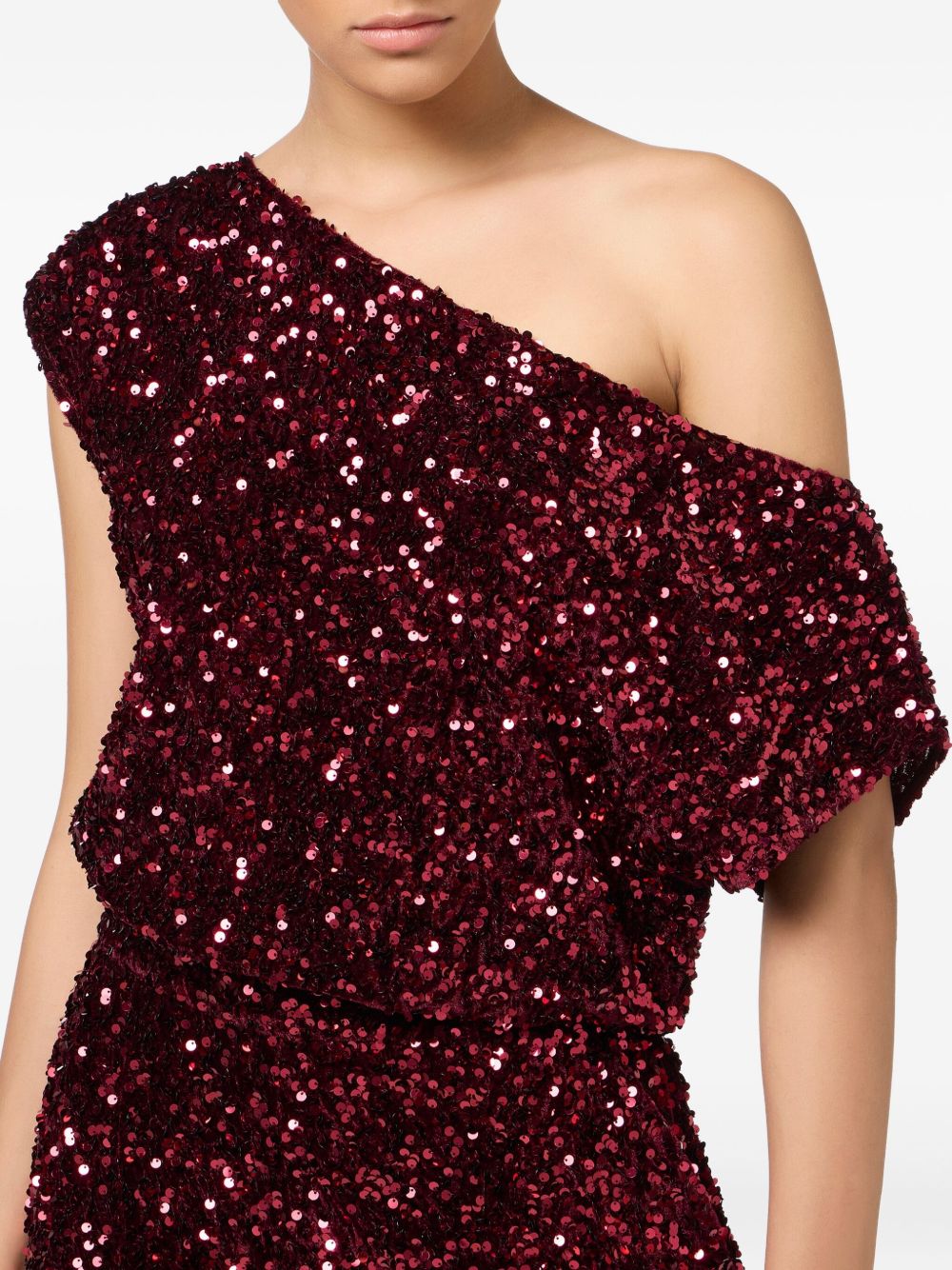 ELISABETTA FRANCHI One-Shoulder Sequin Mini Dress for Women