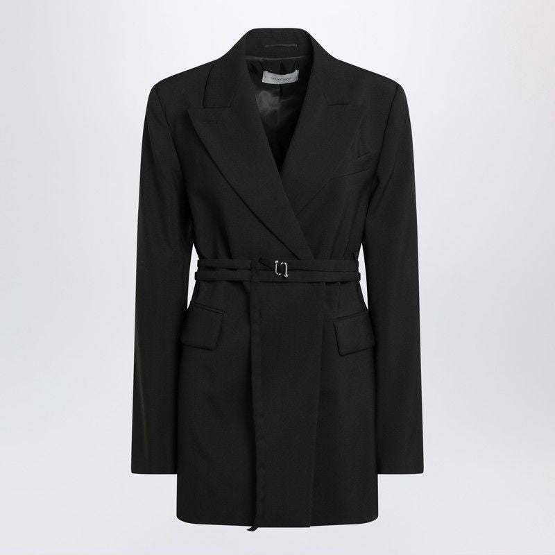 MAX MARA SPORTMAX Long Double-Breasted Jacket with Belt