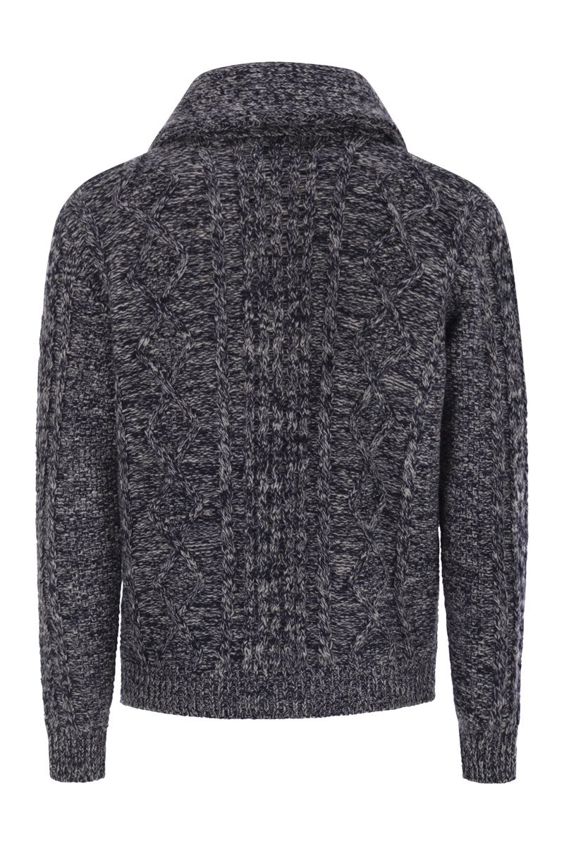 RAKKI Men's Cardigan with Scarf Neckline