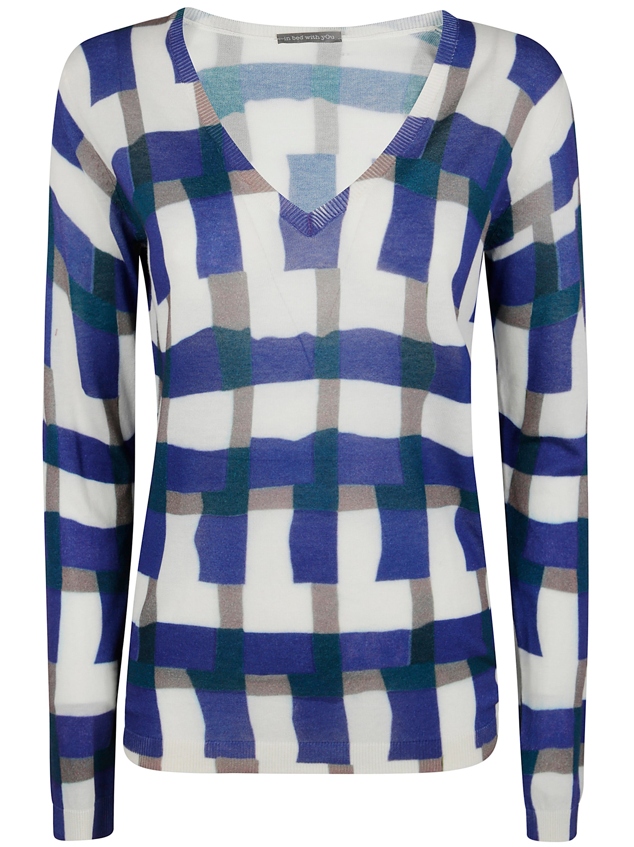 In Bed With You Printed V Neck Sweater - Women's Mini Style