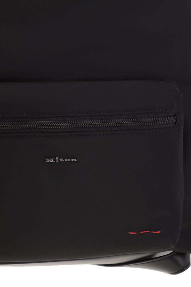 KITON Technical Fabric Mini Backpack with Logo - 33 x 40 x 12.5 cm