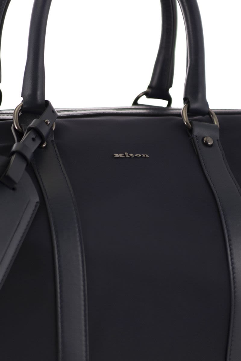 KITON Elegant Duffle Handbag with Leather Inserts - 53 x 28 x 24.5 cm