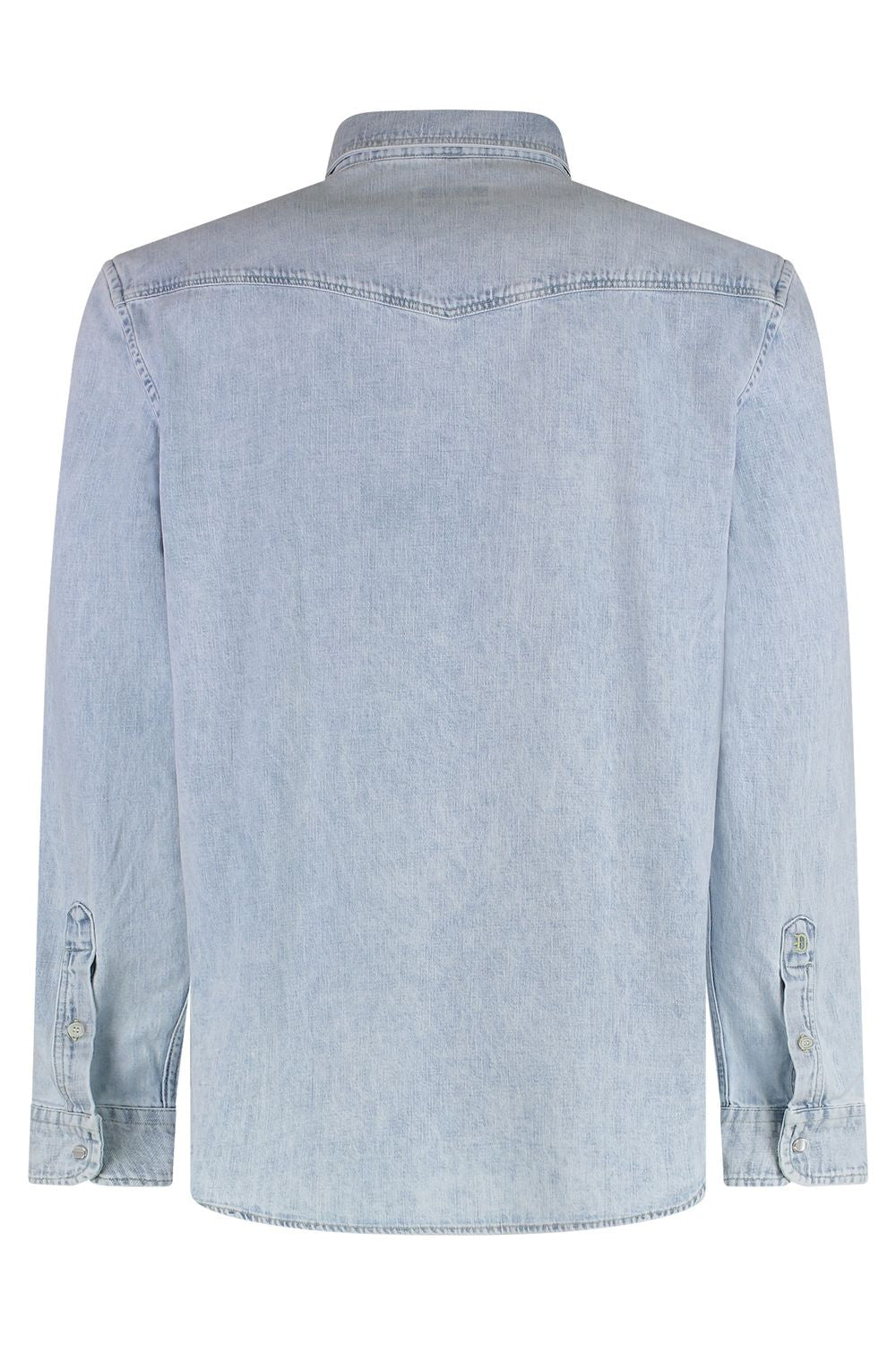 DONDUP Classic Denim Shirt with Rounded Hem and Pockets for Men