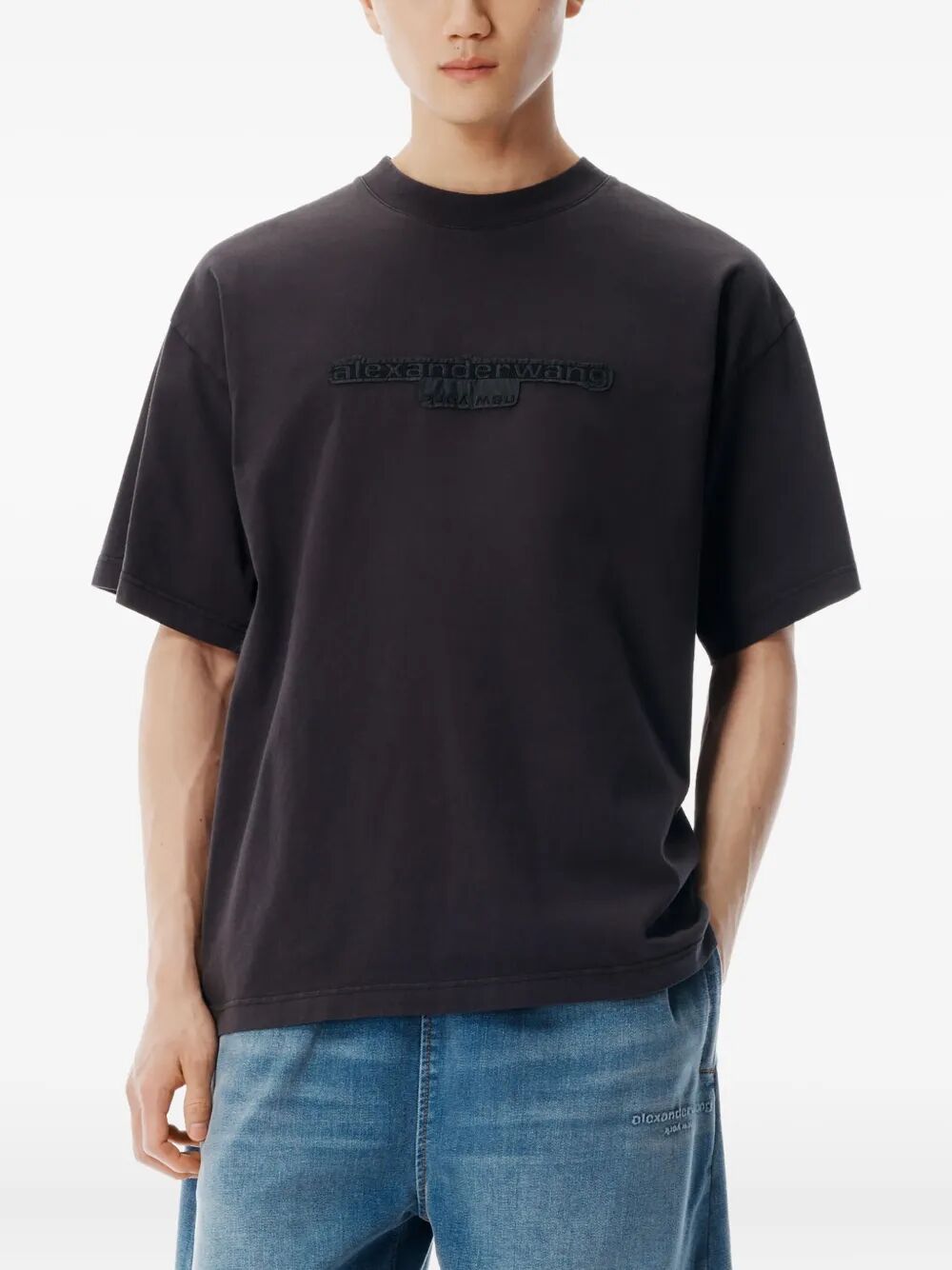 ALEXANDER WANG Oversized Unisex T-Shirt with Logo Patch