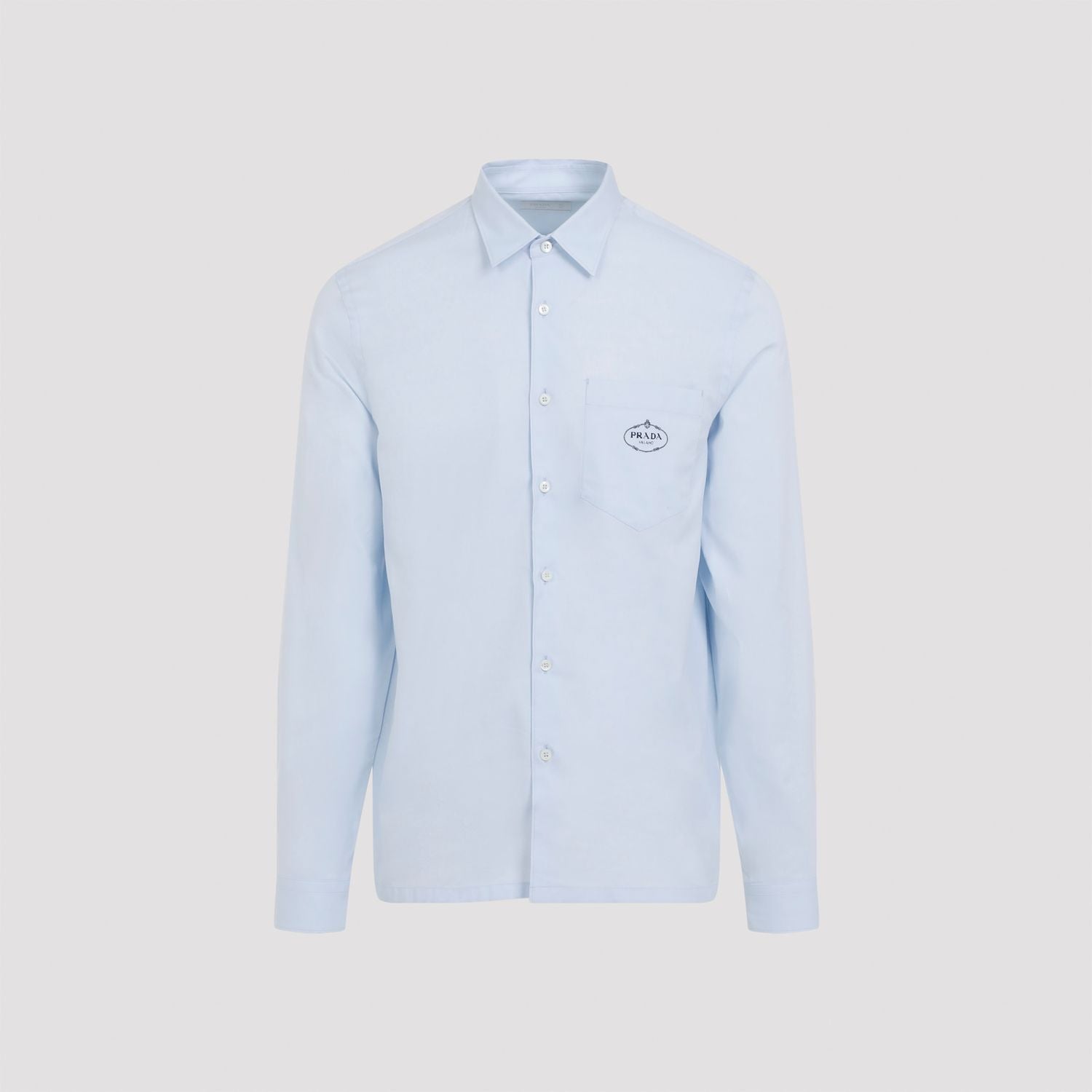 PRADA Cotton Oxford Shirt with Front Pocket - Mini Fit