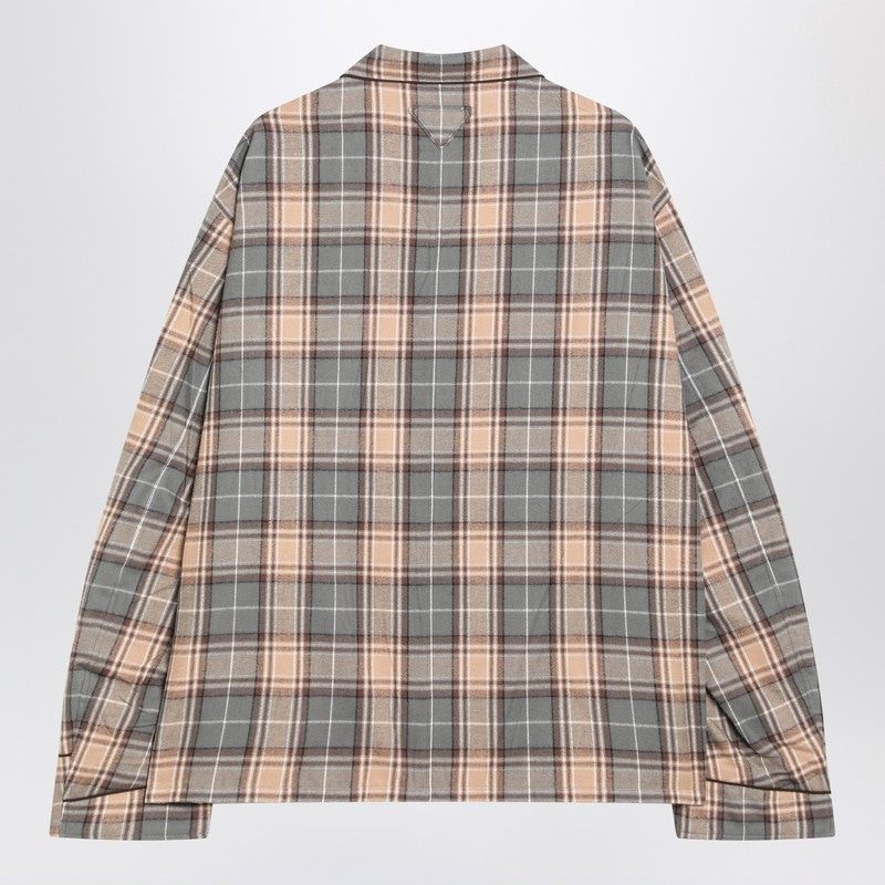 PRADA Checkered Design Cotton Pajama Shirt